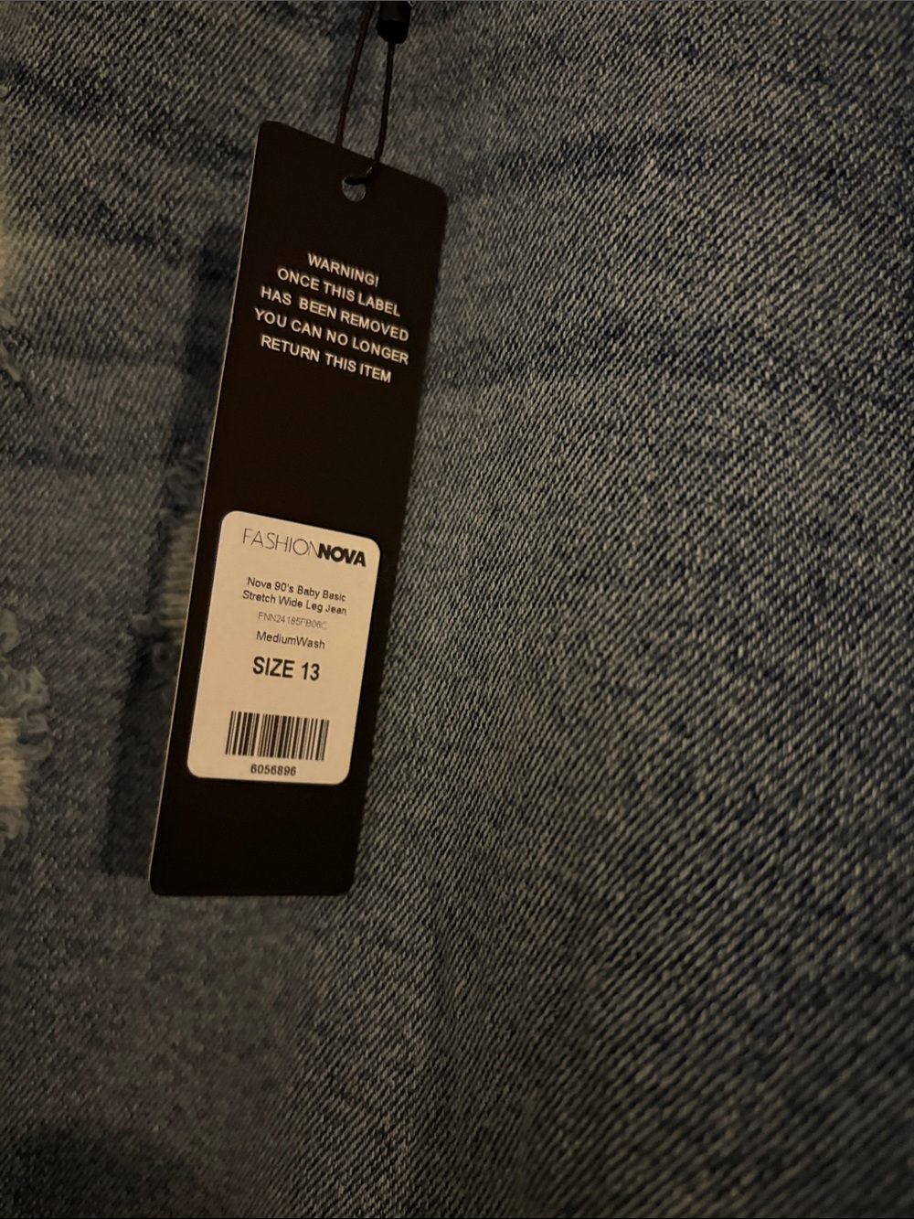 Fashion Nova Light Blue Wide-Leg Distressed Jeans - Picture 5 of 5